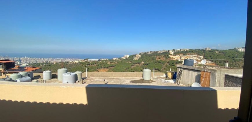 rooftop in mansourieh for rent mountain and sea view