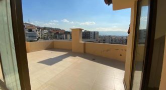 roof apartment in mansourieh for rent mountain and sea view