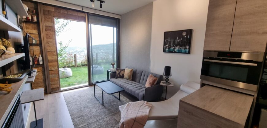 faqra fully furnished modern flat 50 sqm with 16 sqm garden panoramic view Ref#5857