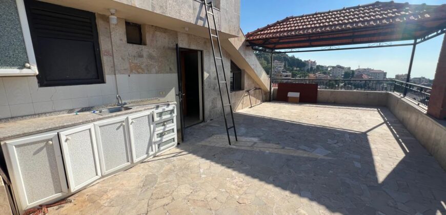 Roumieh spacious duplex for rent with 30m terrace, nice view Ref#6288