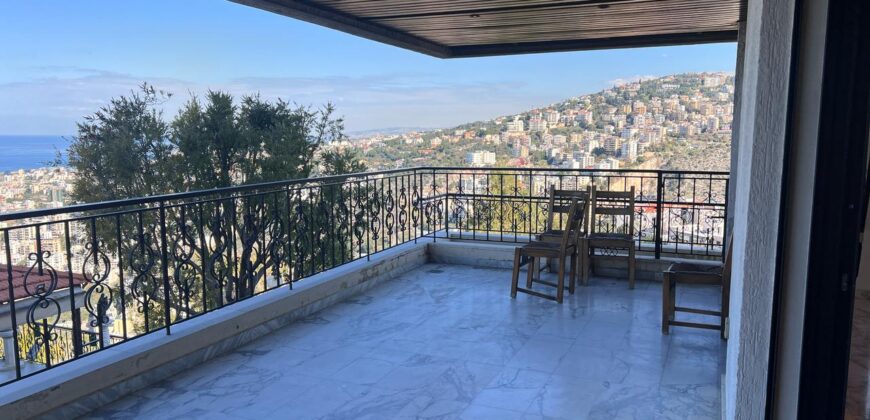 bsalim luxurious furnished apartment + 30m terrace, panoramic sea view #6499