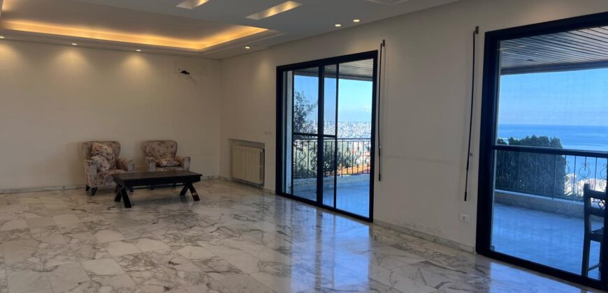 bsalim luxurious furnished apartment + 30m terrace, panoramic sea view #6499