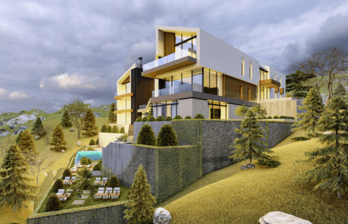 zaarour luxury chalets with private garden & shared pool, payment facility #6604