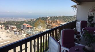 mansourieh fully furnished apartment with open sea view for rent .