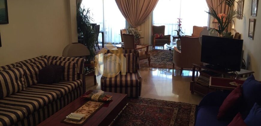 mansourieh fully furnished apartment with open sea view for rent .