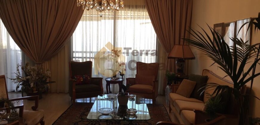 mansourieh fully furnished apartment with open sea view for rent .