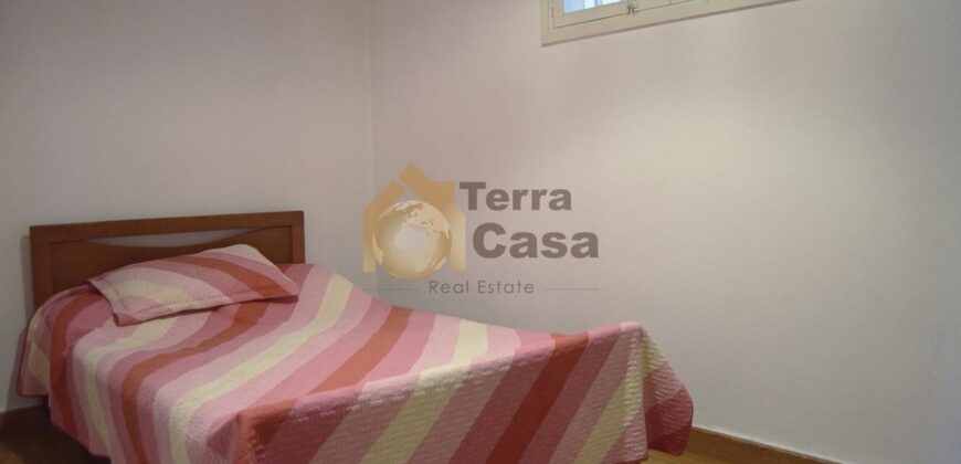 Chalet for sale in Tabarja beach fully decorated .