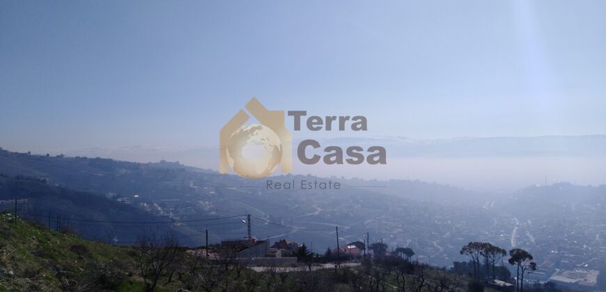 land for sale in zahle overlooking the city with panoramic view .