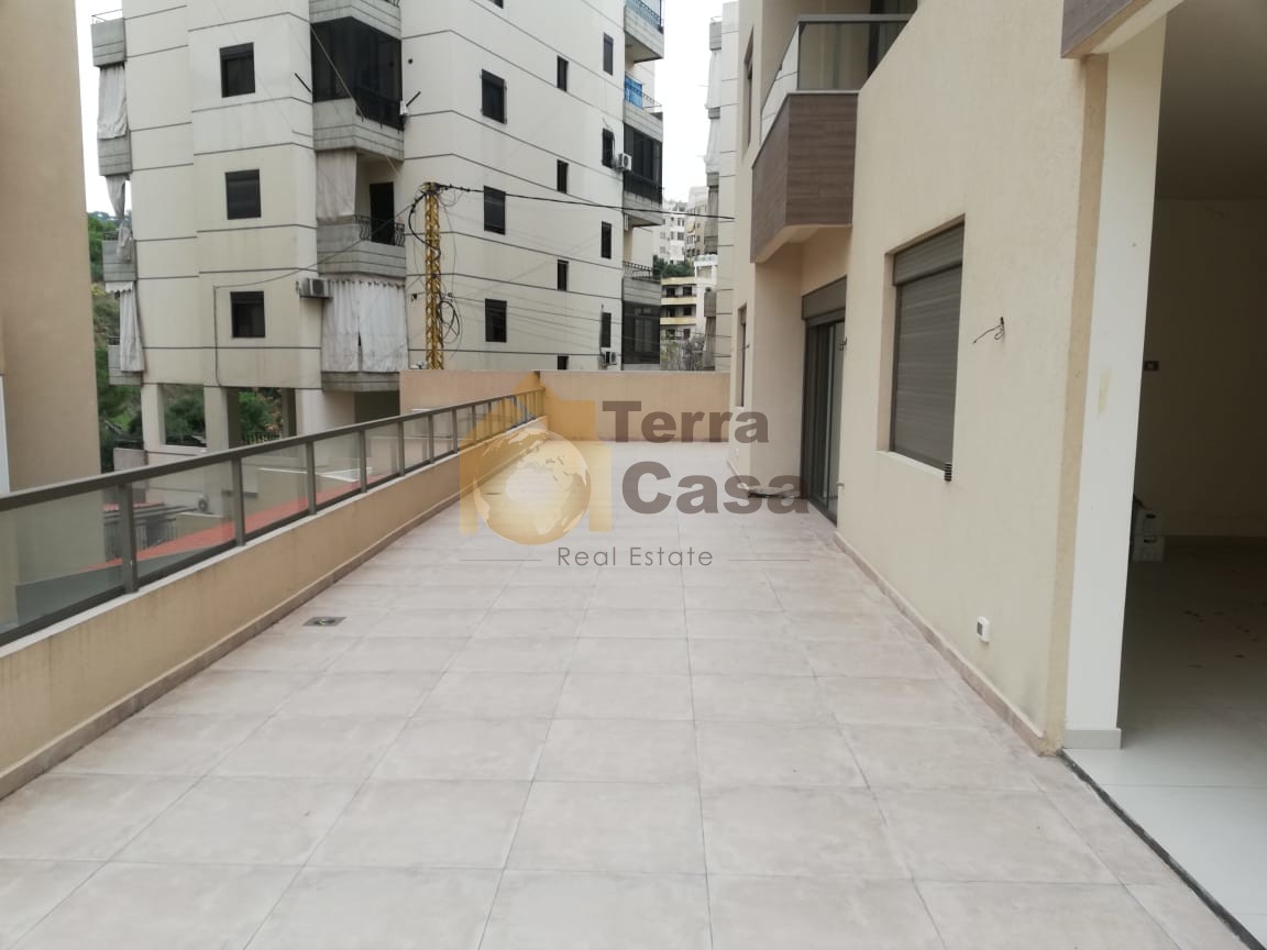 Brand new apartment 120 sqm terrace banker cheque .