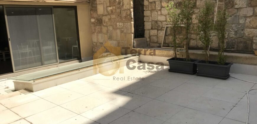 Fully furnished apartment terrace for rent in Gemayzeh Ref#2956