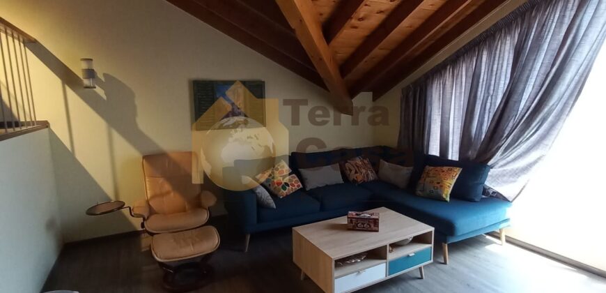 baabdat rooftop fully furnished shared pool and gym for rent .
