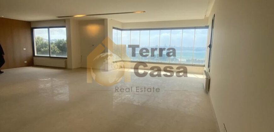 rabieh brand new luxurious apartment sea view for rent .