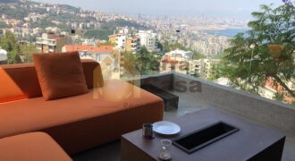 apartment fully renovated with panoramic view in rabieh for sale