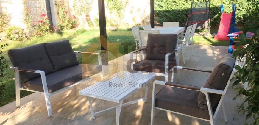 baabdat fully furnished apartment 240m with 500m garden & pool for rent #4615