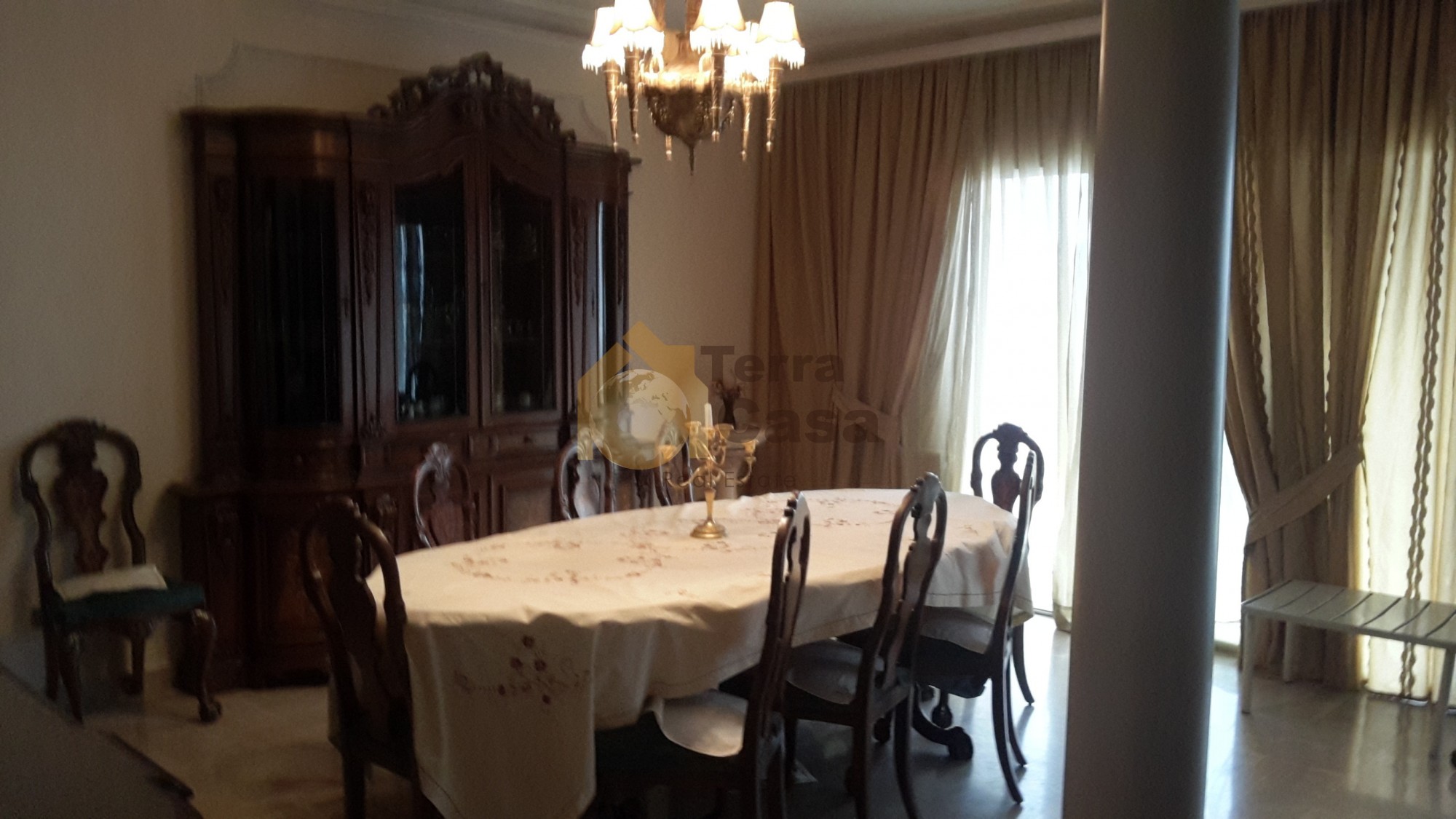 Apartment for rent in Mar Takla fully furnished luxurious neighborhood with open sea view .