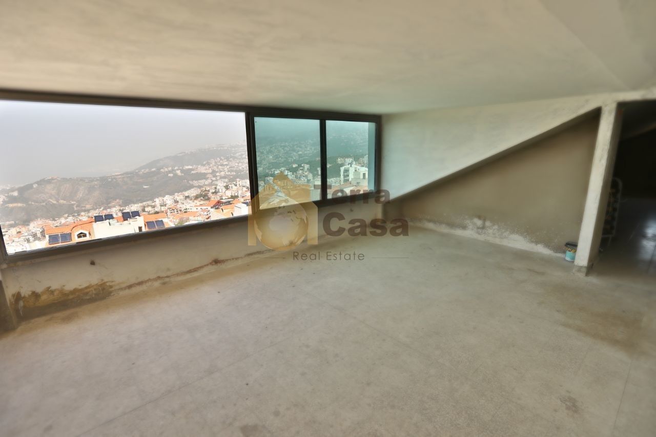 Brand new duplex in Kornet chehwane with open sea and mountain view .